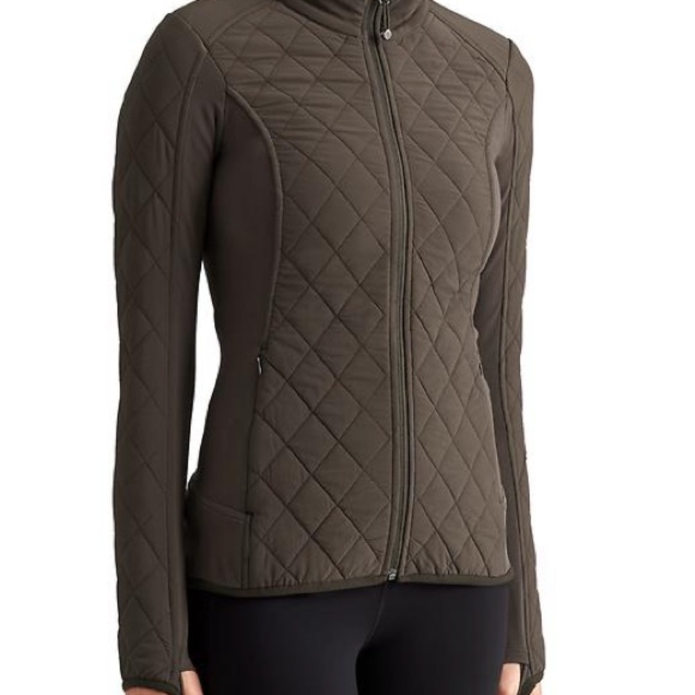 Athleta Upside Jacket, Green Quilted, Size M